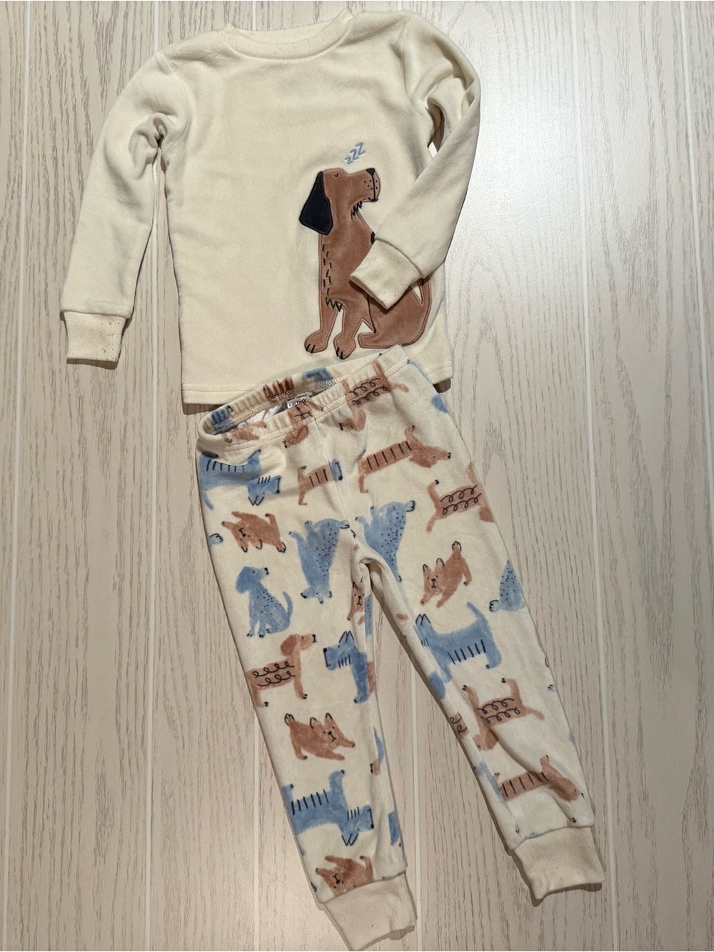 Carter’s Toddler Boys 2T Dog Puppy Fleece 2 Piece Pajama Set Cozy PJs